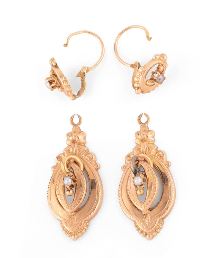 Caillou Paris Pendants D Oreilles Napoléon Iii Perles Isamu Ouvertes