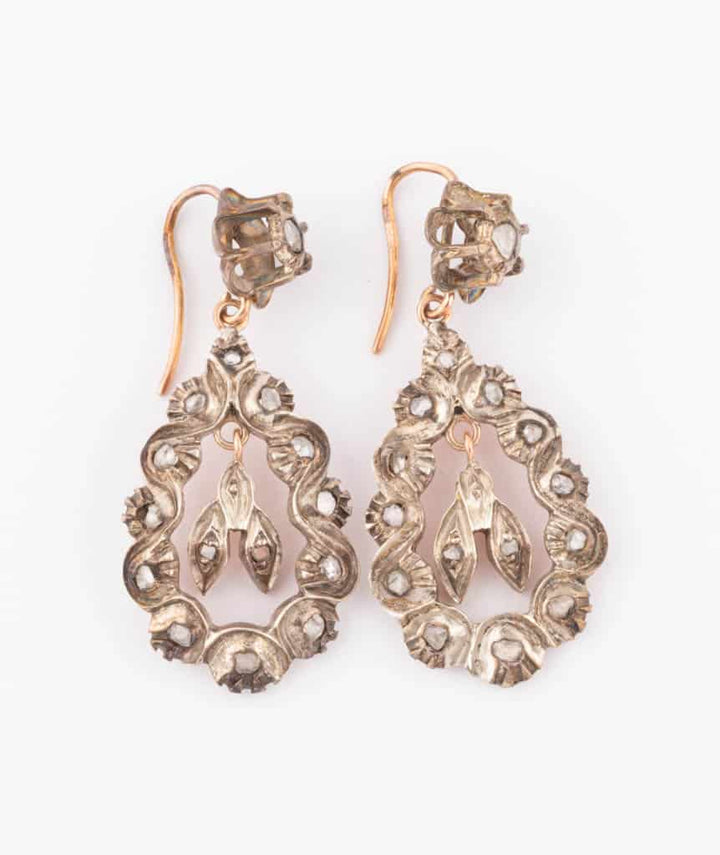 Caillou Paris Pendants D Oreilles Anciens Argent Et Diamants Rifka Face