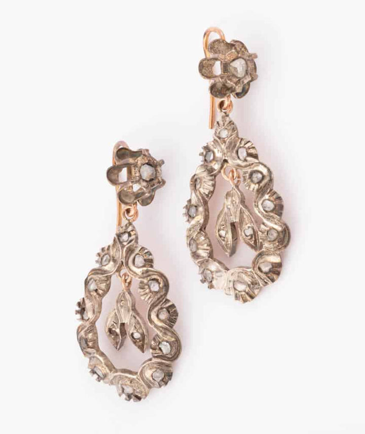 Caillou Paris Pendants D Oreilles Anciens Argent Et Diamants Rifka Profil