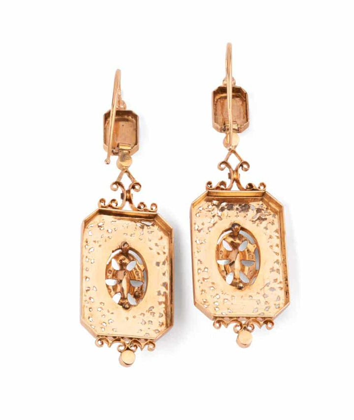Caillou Paris Pendants D Oreilles Anciens Or Et Perles Liora Dos