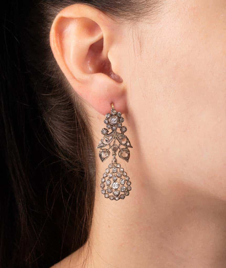 Caillou Paris Pendants D Oreilles Or Et Diamants Servin Porter