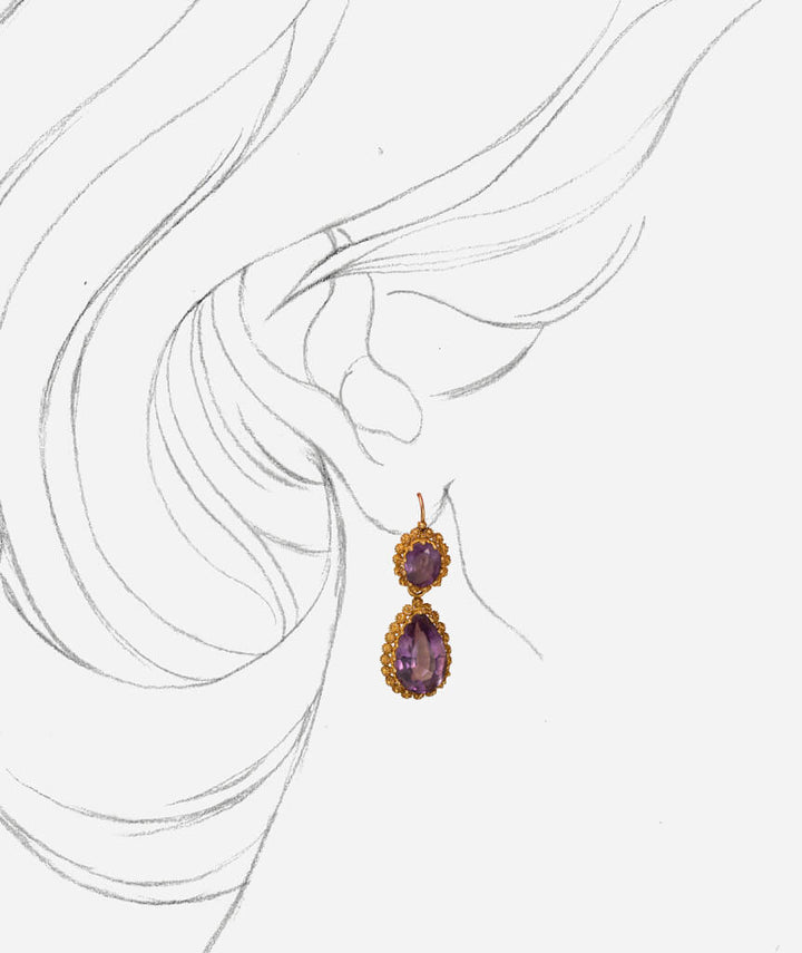 Caillou Paris - Pendants d'oreilles anciennes Mayra porter