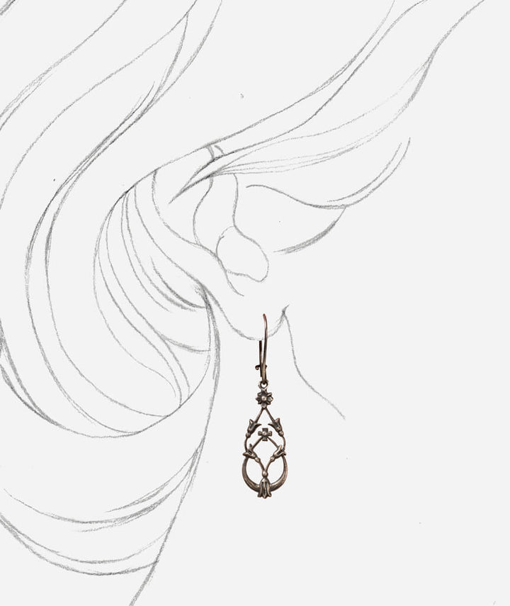 Caillou Paris - Pendants d'oreilles anciens Evalda porter
