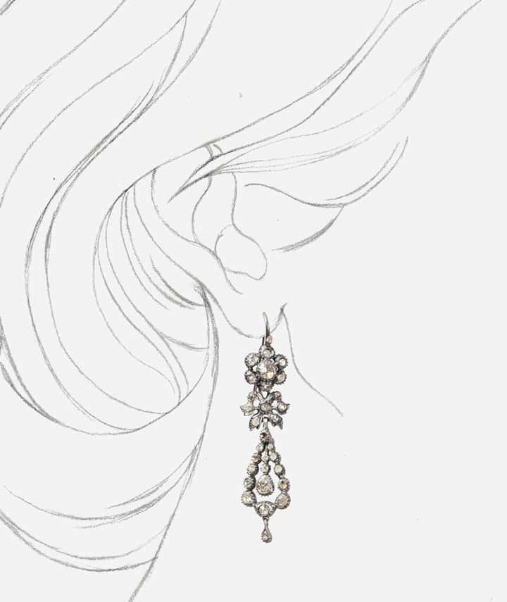 Caillou Paris - Pendants d'oreilles anciens argent Manutea porter
