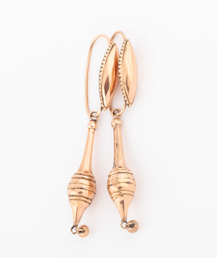 Caillou Paris Pendants D'oreilles Anciens Or Rose %22louise%22 Droite