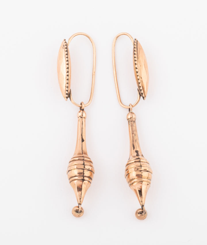 Caillou Paris Pendants D'oreilles Anciens Or Rose %22louise%22 Gauche