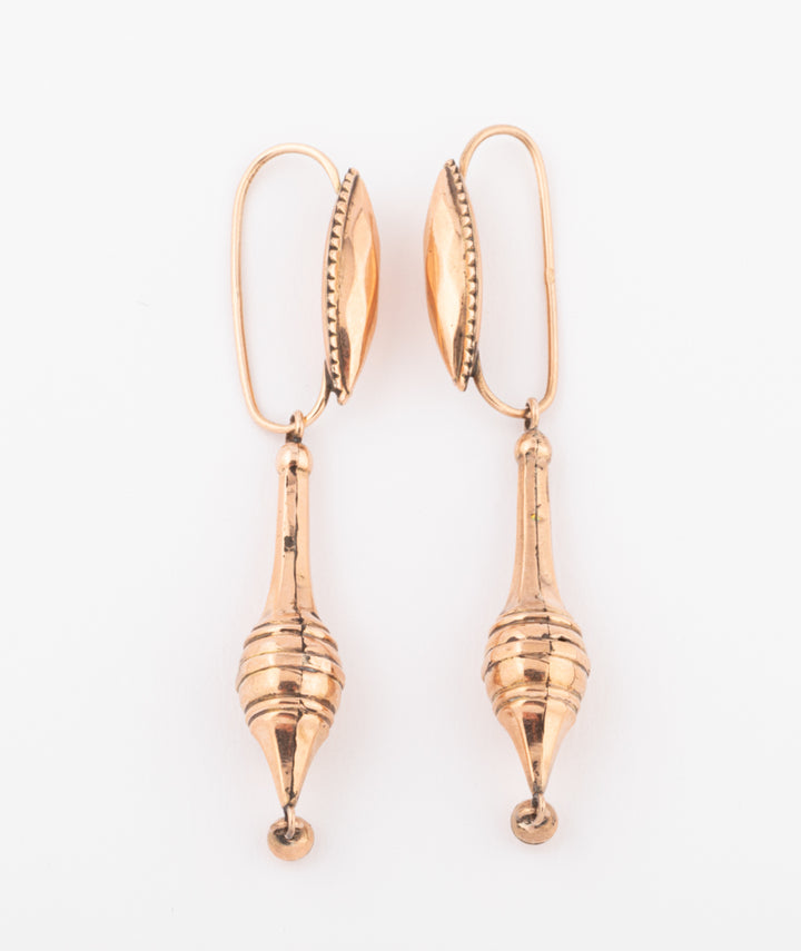 Caillou Paris Pendants D'oreilles Anciens Or Rose %22louise%22 Profil