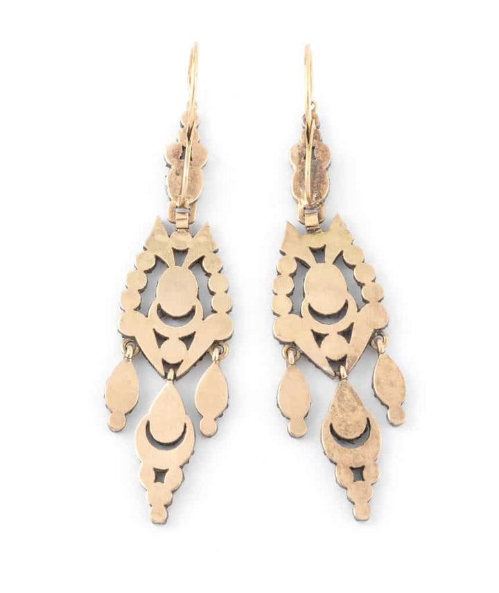 Caillou Paris - Pendants d'oreilles girandoles anciens "Elmas" dos