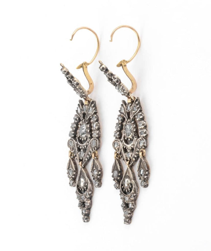 Caillou Paris - Pendants d'oreilles girandoles anciens "Elmas" ouvertes