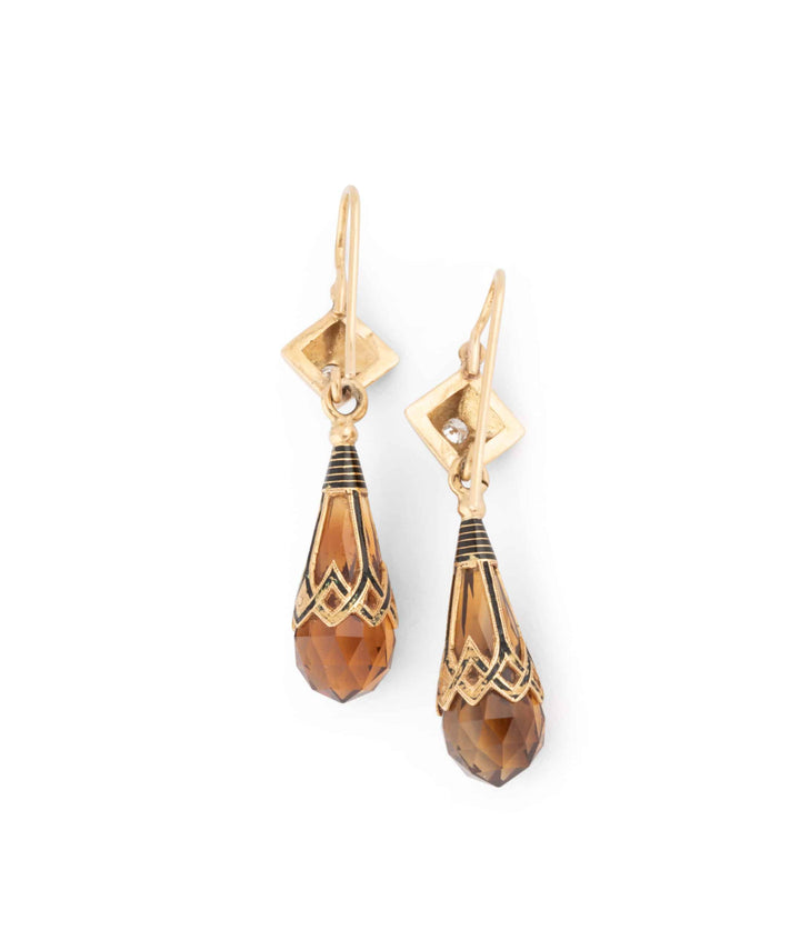 Caillou Paris Pendants Oreilles Napoleon Iii Citrine Isia Dos