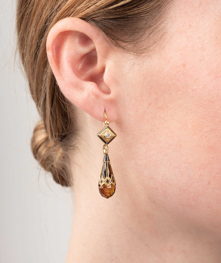 Caillou Paris Pendants Oreilles Napoleon Iii Citrine Isia Porter