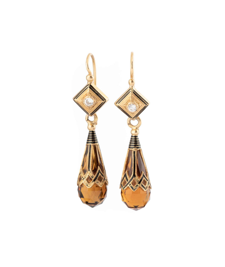 Caillou Paris Pendants Oreilles Napoleon Iii Citrine Isia