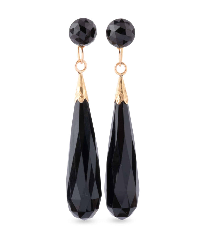 Caillou Paris Pendants Oreilles Anciennes Jais Dewi