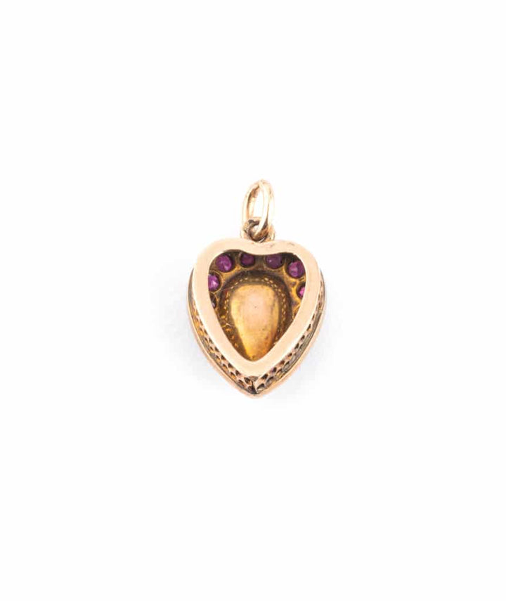 Caillou Paris - Pendentif ancien coeur "Amandine" dos