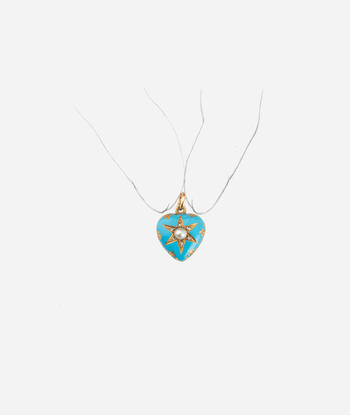 Caillou Paris - Pendentif ancien coeur perle porter