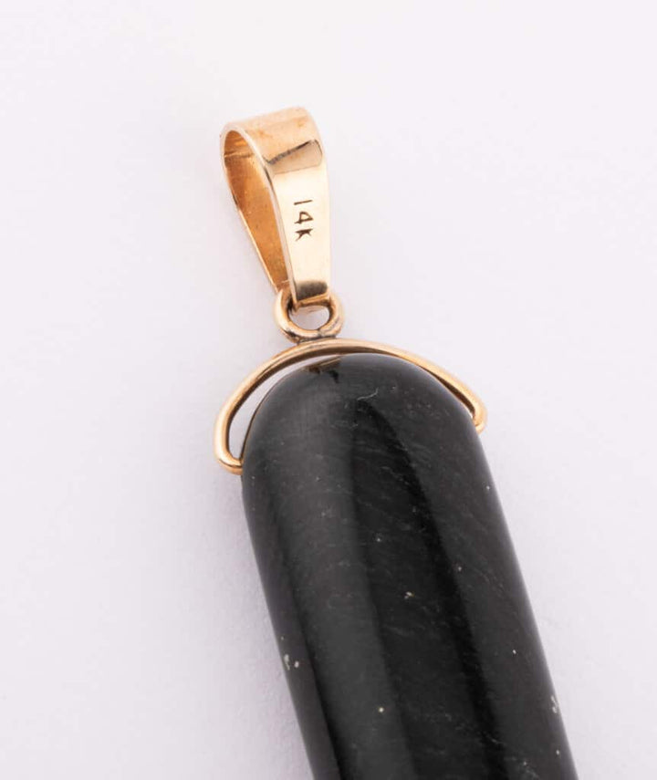 Caillou Paris Pendentif Ancien Obsidienne Meital Haut