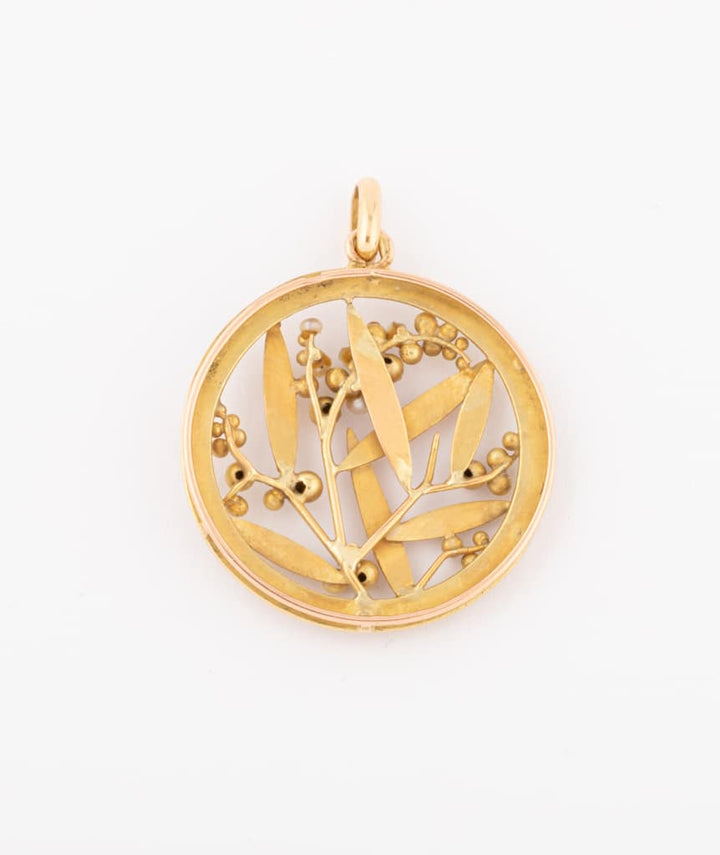 Caillou Paris Pendentif Art Nouveau Or %22kane%22 Dos