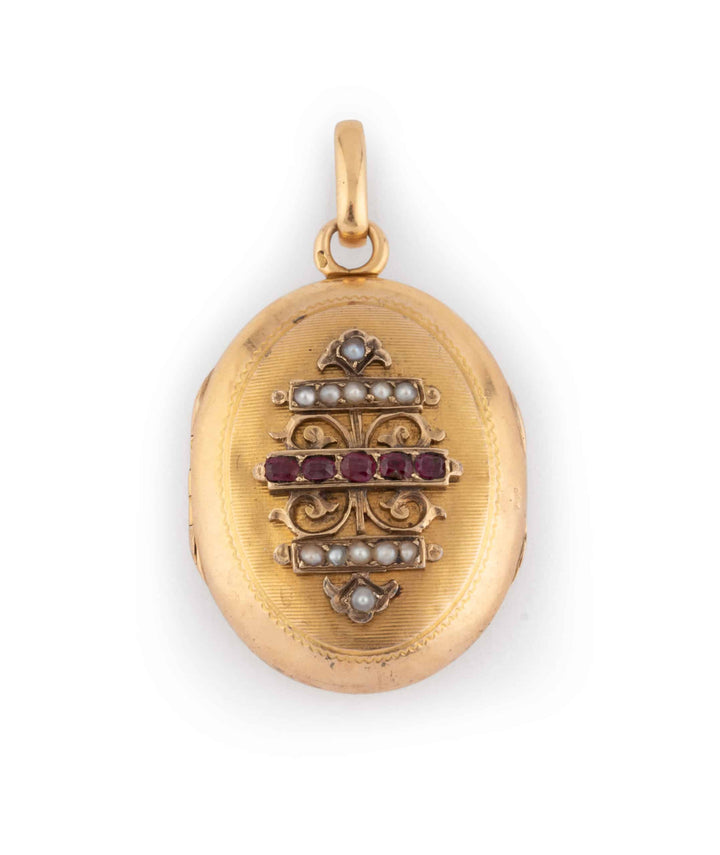 Caillou Paris Pendentif Porte Photo Ancien Perles Et Rubis Ydria Gros Plan