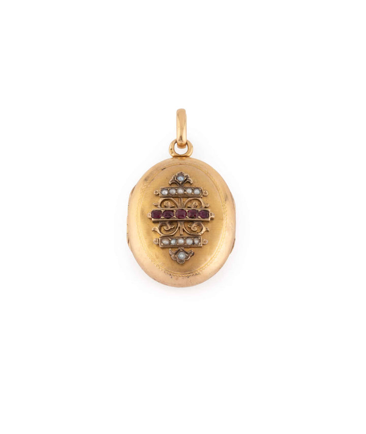 Caillou Paris Pendentif Porte Photo Ancien Perles Et Rubis Ydria