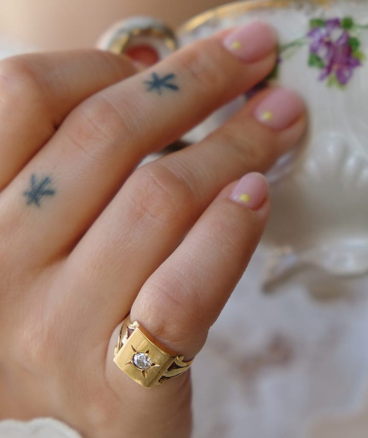 Bague ancienne en or et diamants "Max"