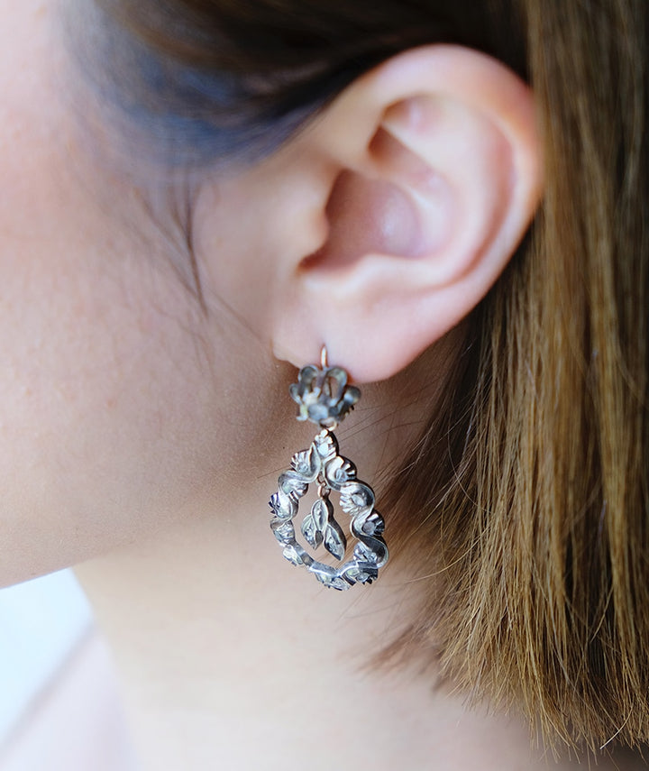 Pendants d'oreilles anciens en argent "Rifka"