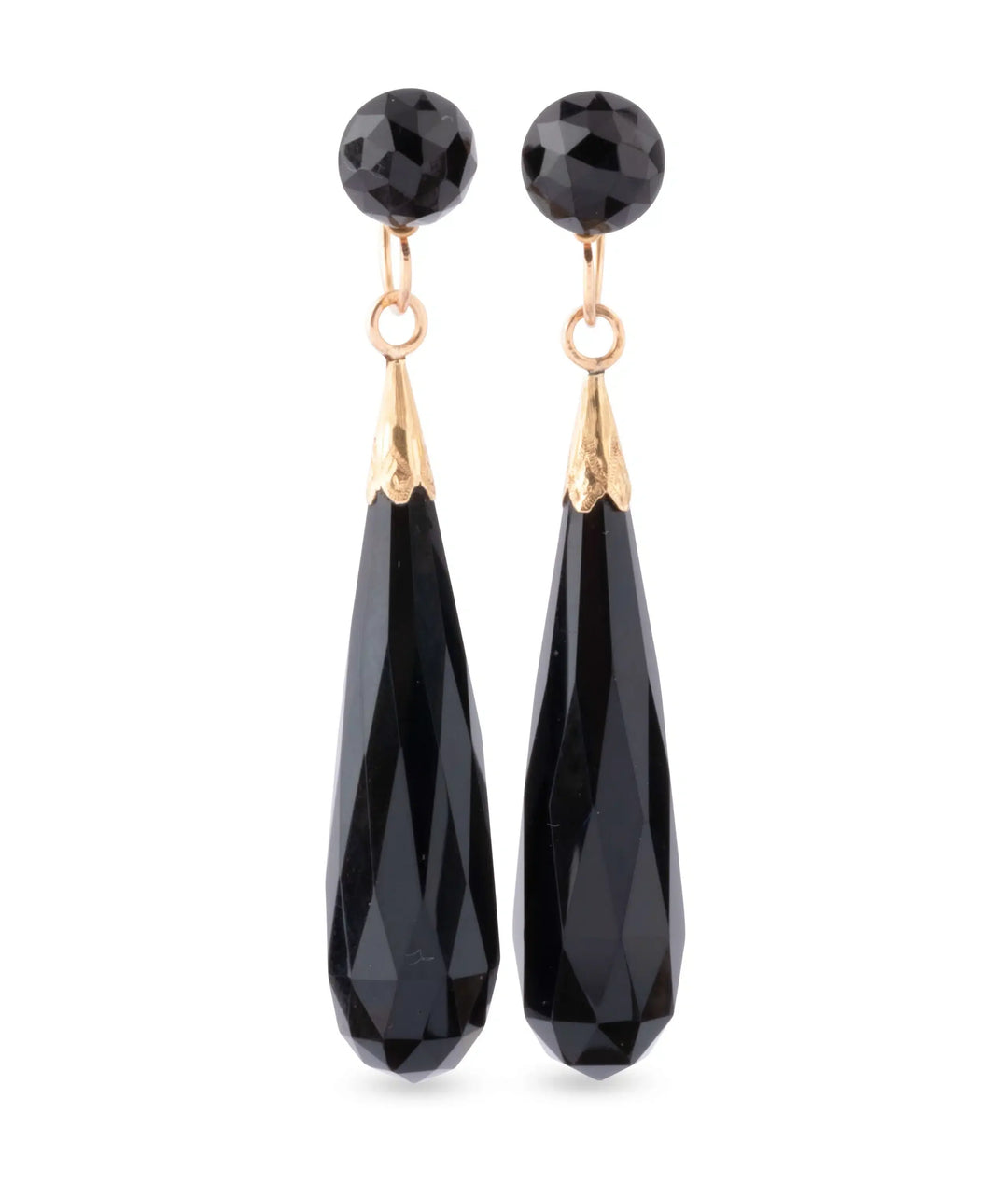 Boucles d'oreilles anciennes en jais