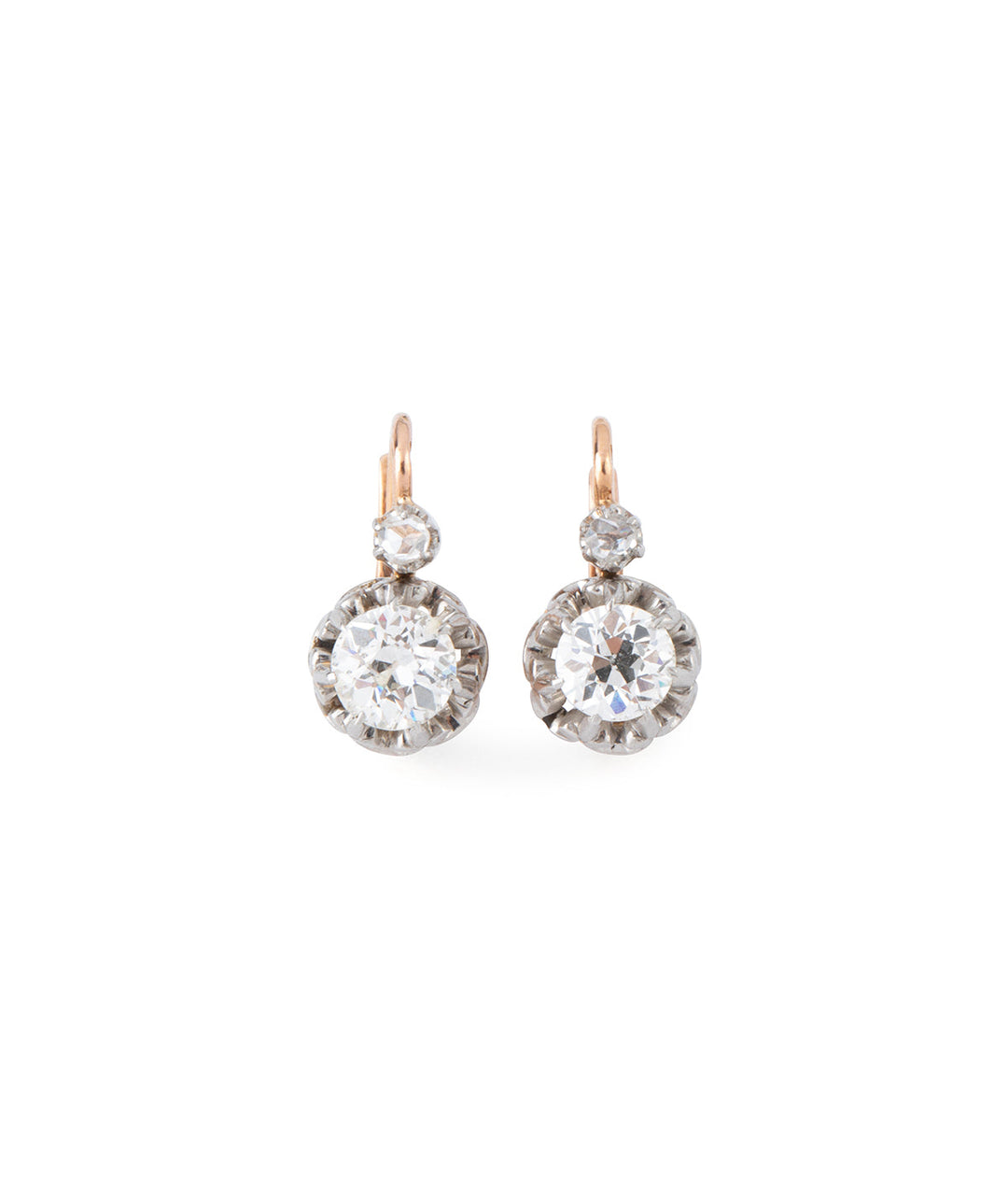 Boucles d'oreilles anciennes en diamant