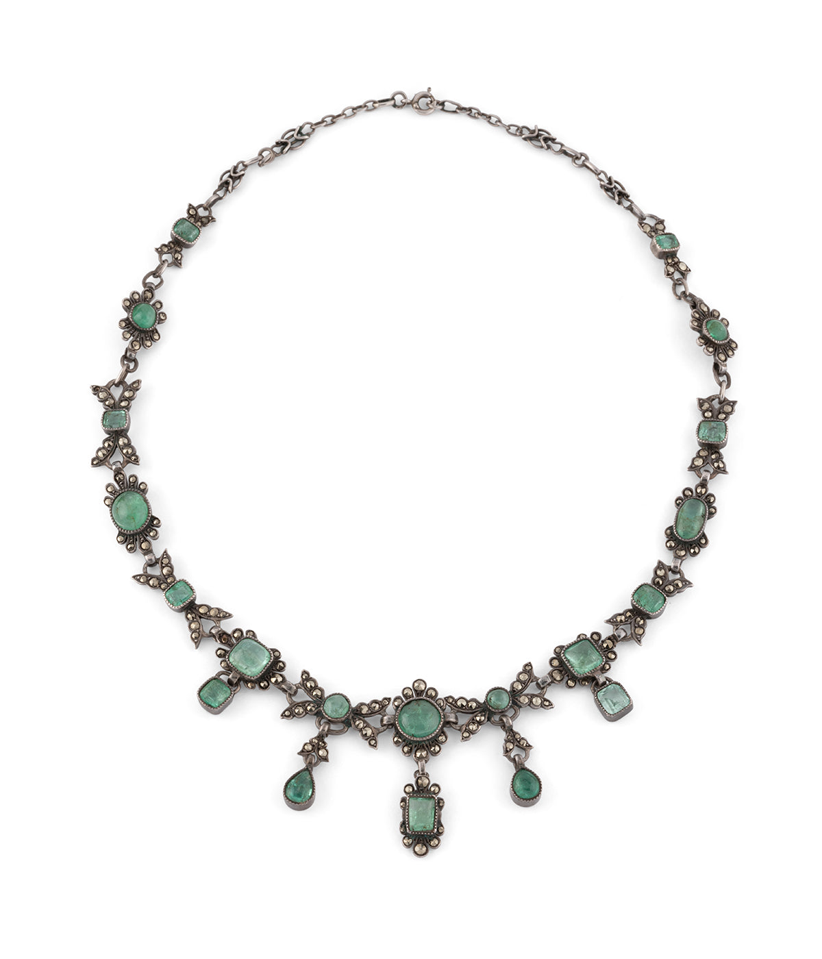 Ancien collier argent émeraudes "Aato" - Caillou Paris