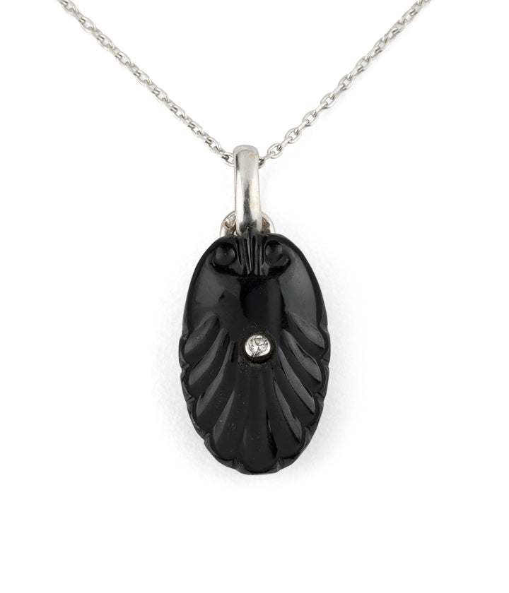 Ancien collier onyx diamant Petula - Caillou Paris