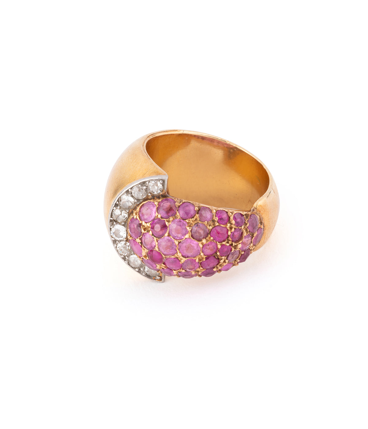 Ancienne bague dôme saphirs roses "Jayda" - Caillou Paris