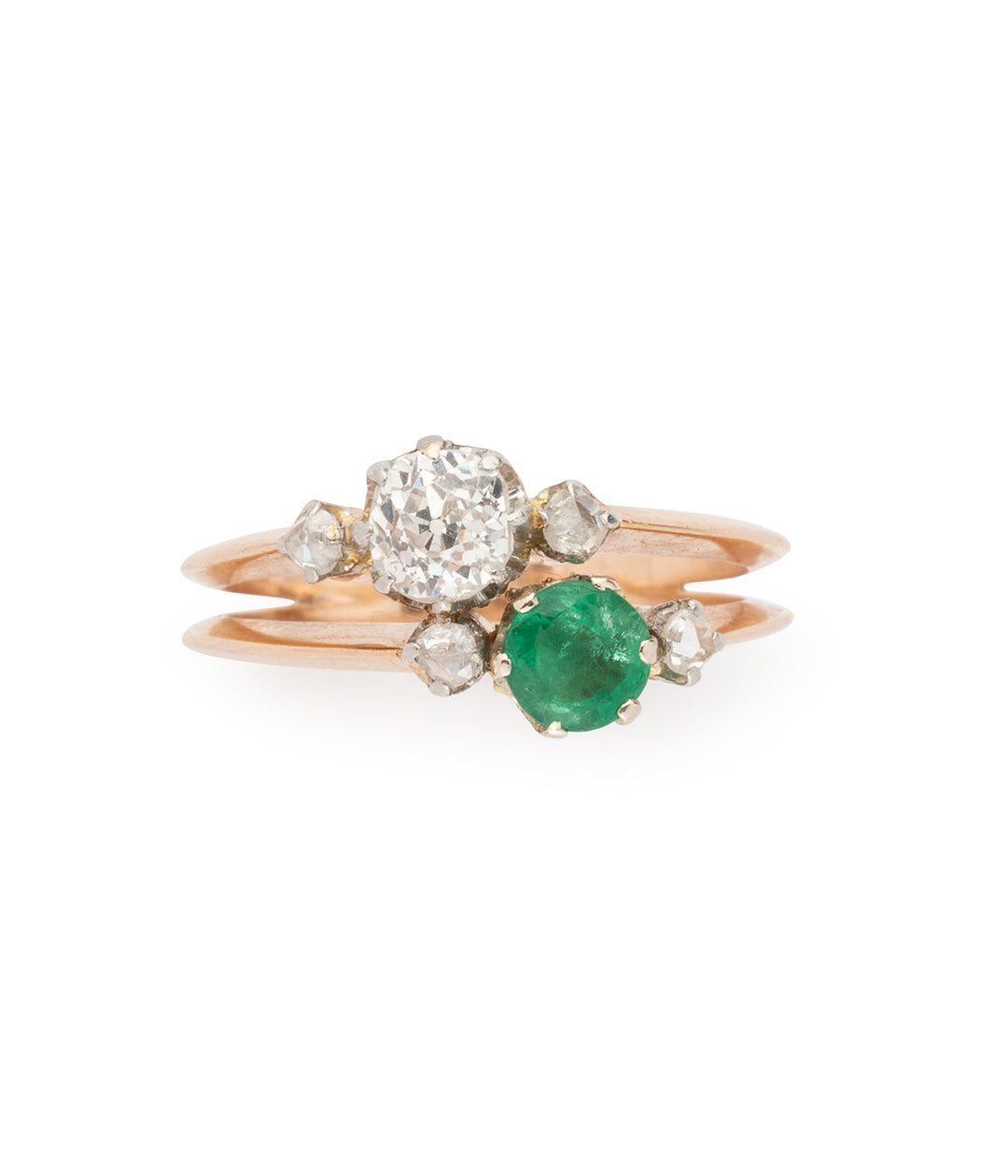 Ancienne-bague-fiancailles-emeraude-diamant-Kika-Caillou-Paris