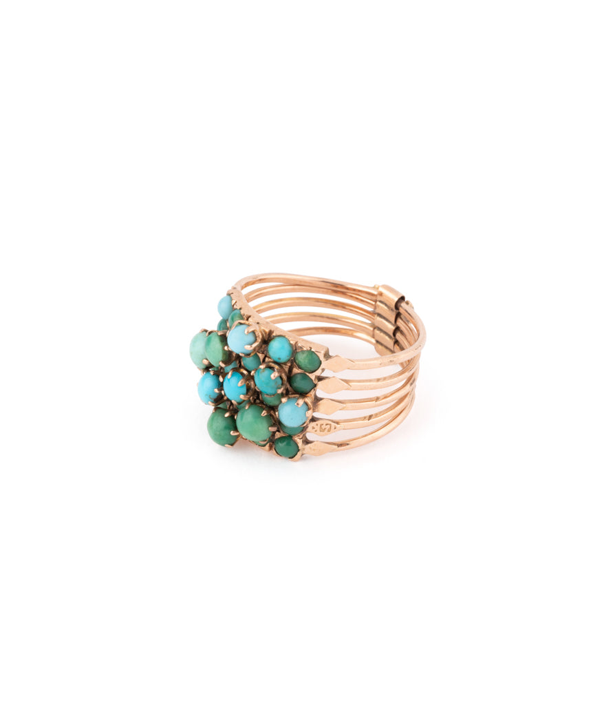 Ancienne bague de harem en turquoise Rai - Caillou Paris