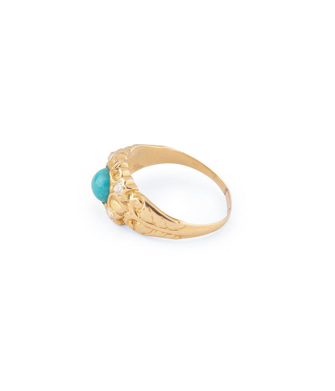 Ancienne bague turquoise diamants "Grichia" - Caillou Paris