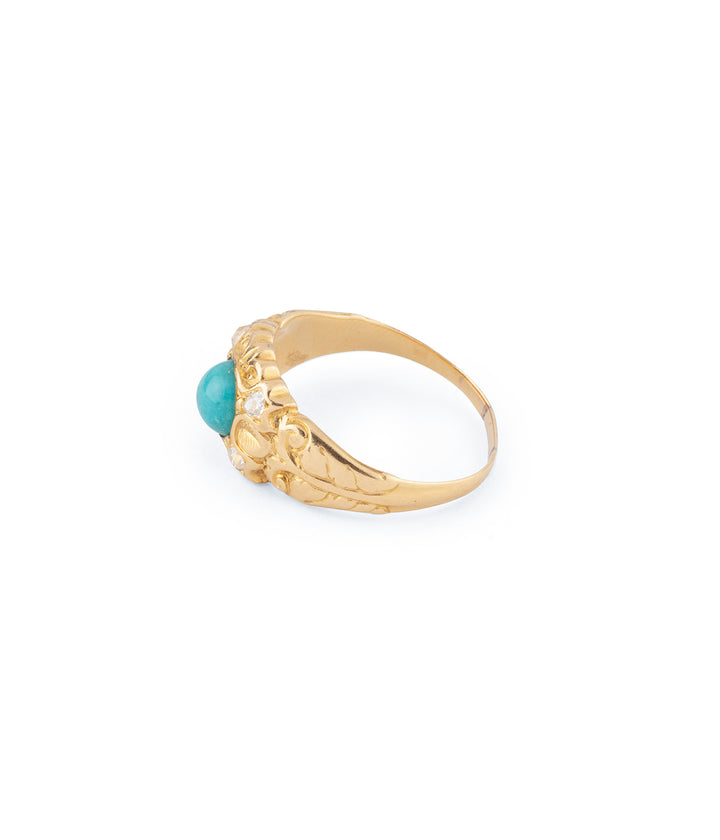 Ancienne bague turquoise diamants "Grichia" - Caillou Paris