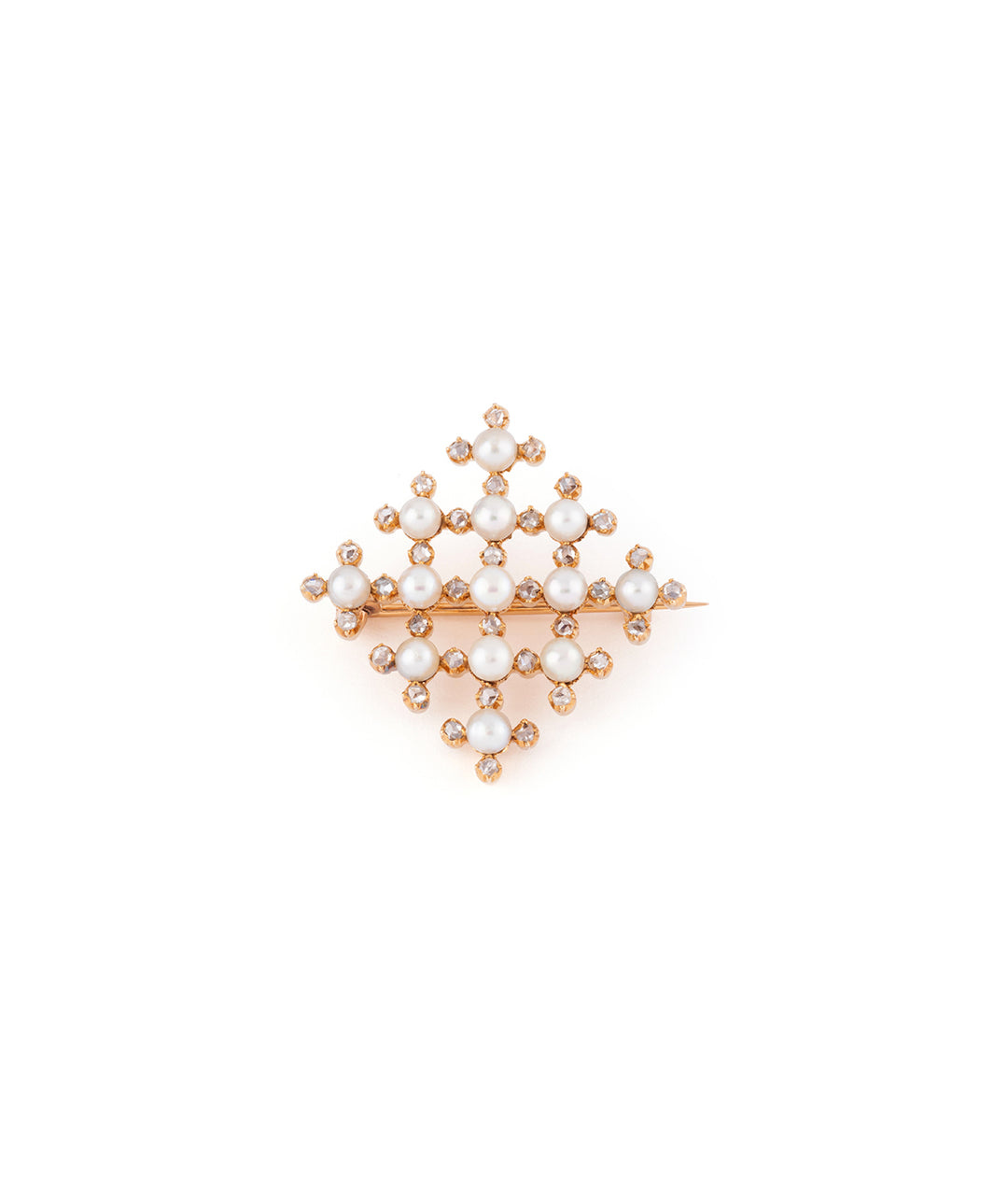 Ancienne broche en perles et diamants "Haro" - Caillou Paris