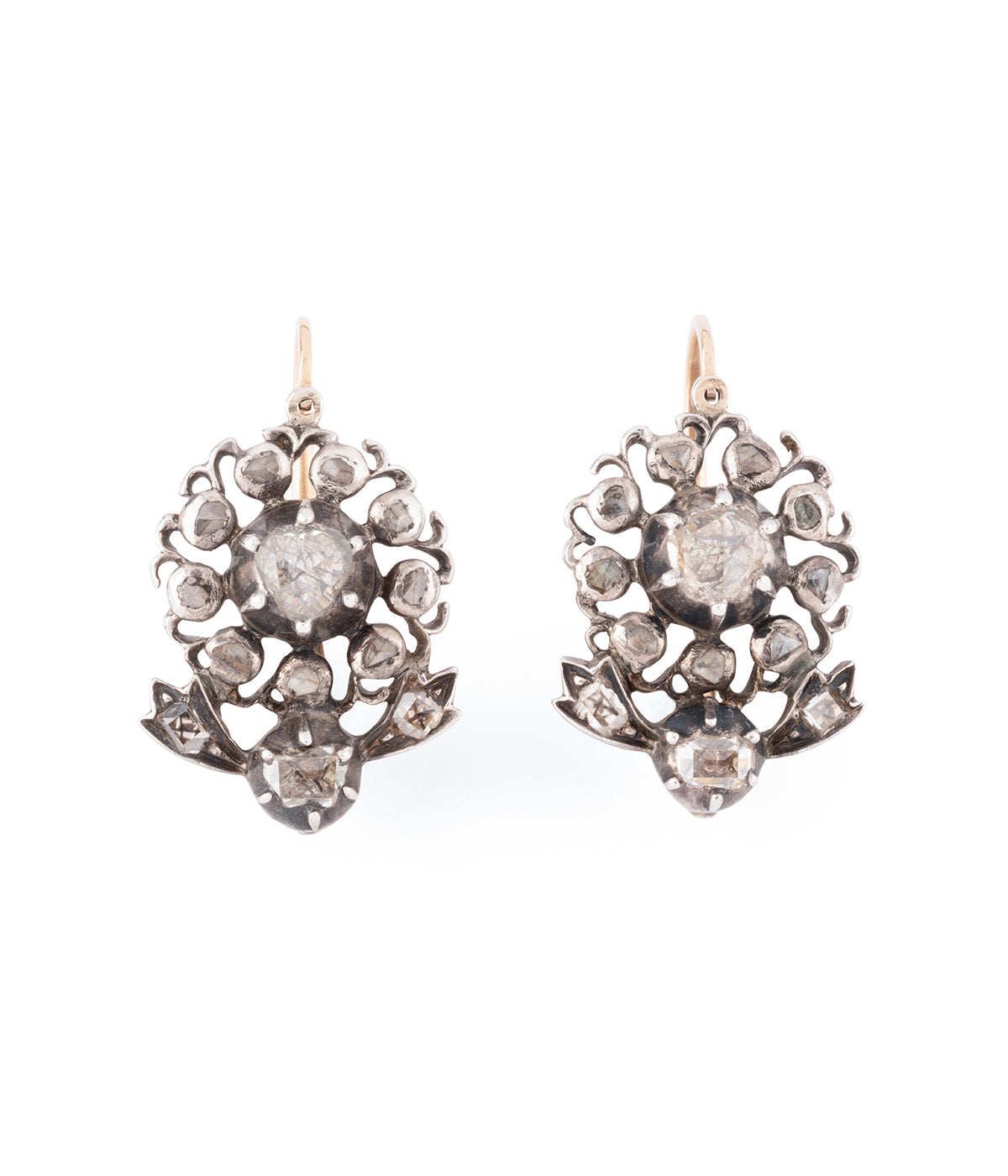 Anciennes boucles oreilles fleur diamants "Patxika" - Caillou Paris