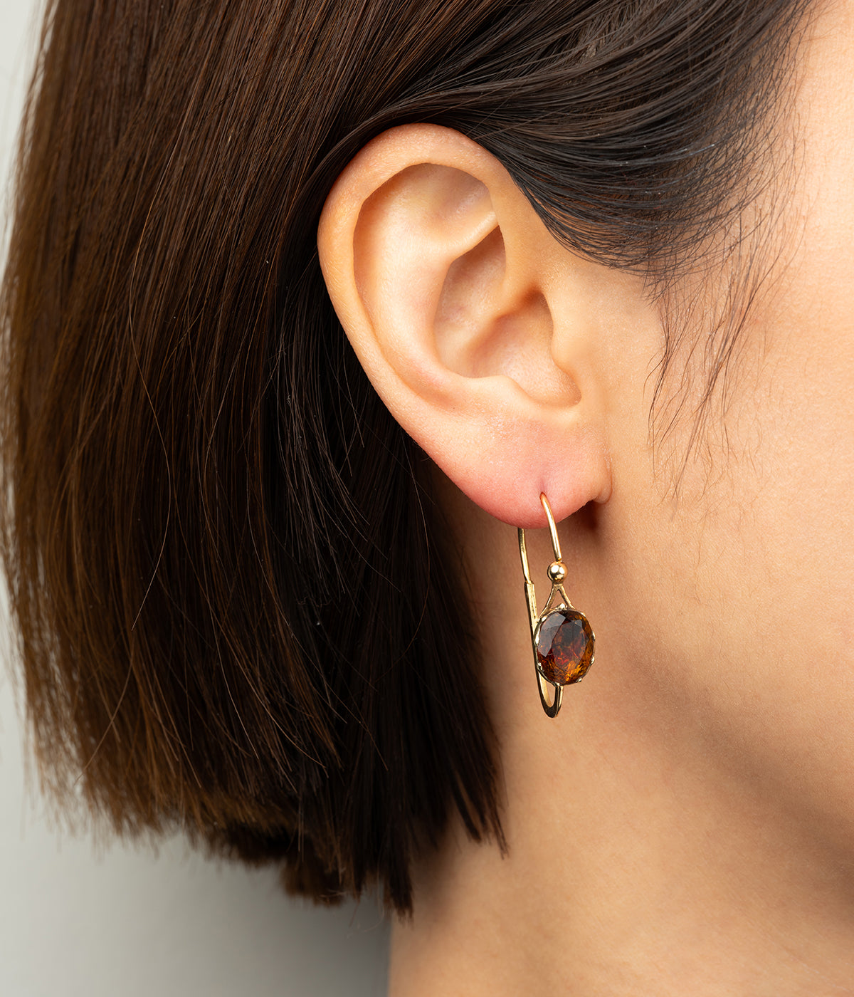 Anciennes créoles poissardes citrine et or Jerna - Caillou Paris