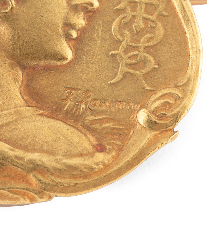 Antique-Art-nouveau-brooch-gold-diamonds-Felix-Rasumny-Caillou-Paris