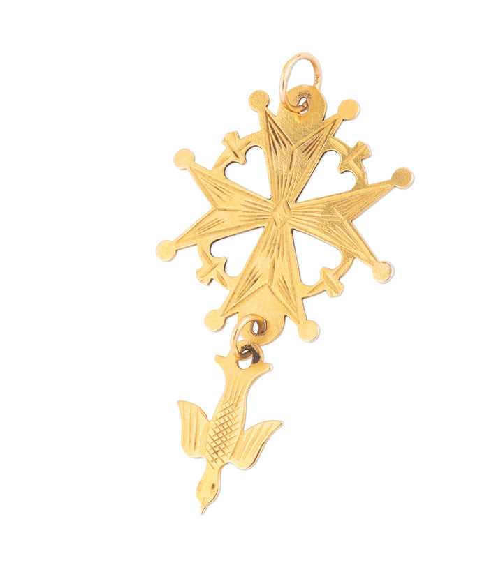 Antique-Protestant-Cross-18k-gold-Lela