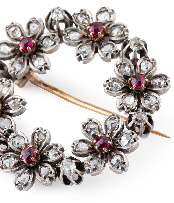 Antique-brooch-flowers-rubies-diamonds-Kito-Caillou-Paris