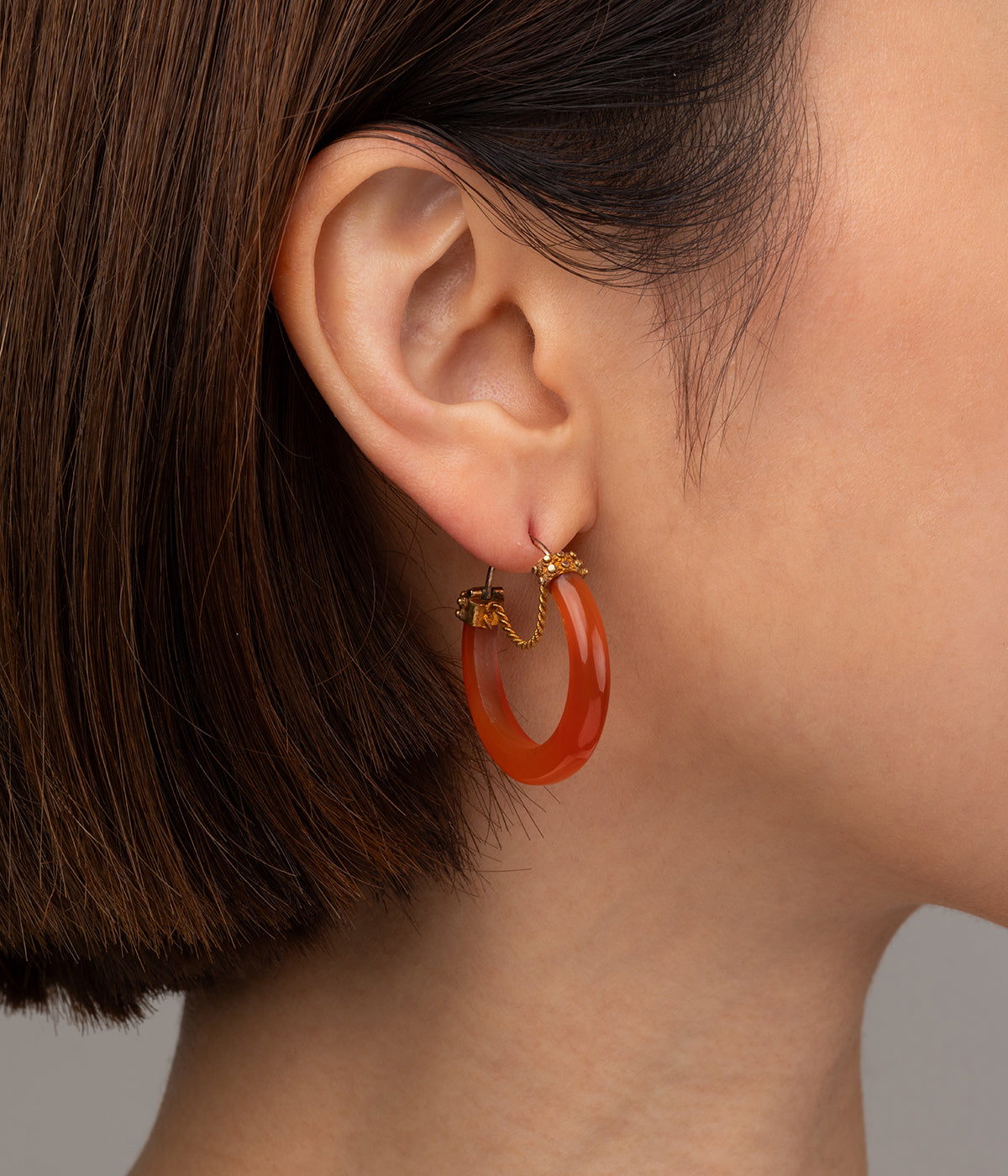 Antique carnelian creoles "Istan" - Caillou Paris