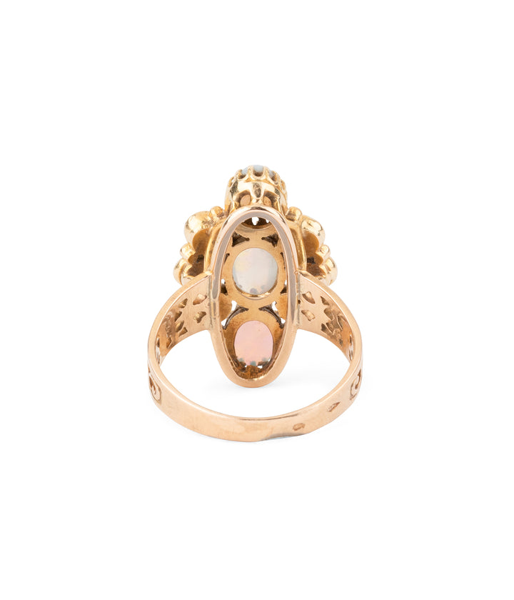 Antique-cluster-ring-opal-18k-gold-Adham-Caillou-Paris
