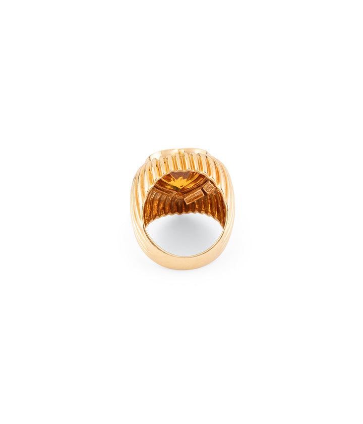 Antique cocktail ring citrine "Shmouel" - Caillou Paris