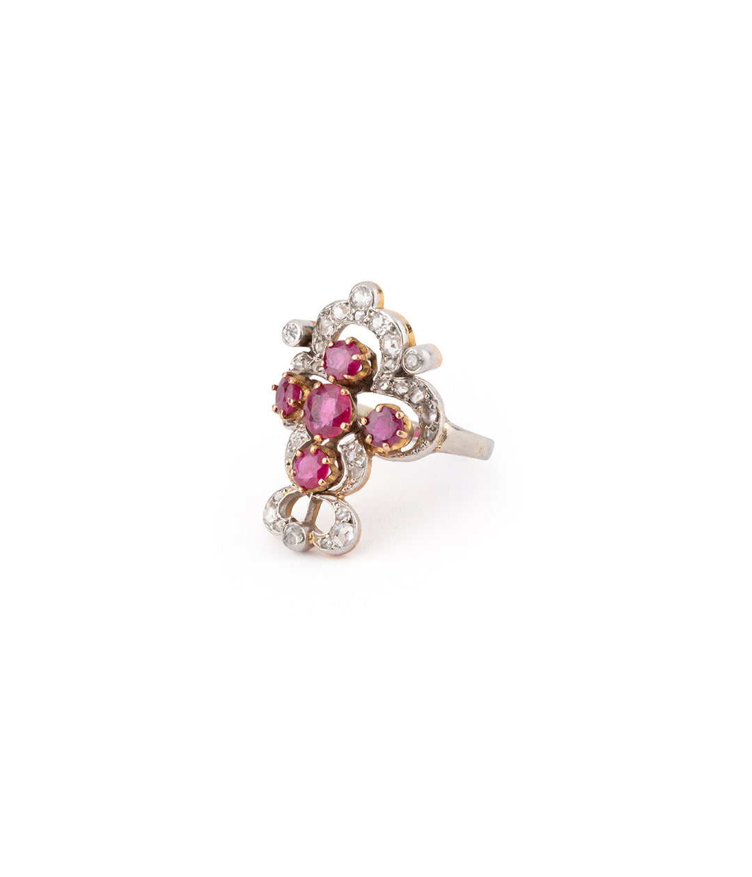 Antique diamonds ruby ring "Makya" - Caillou Paris