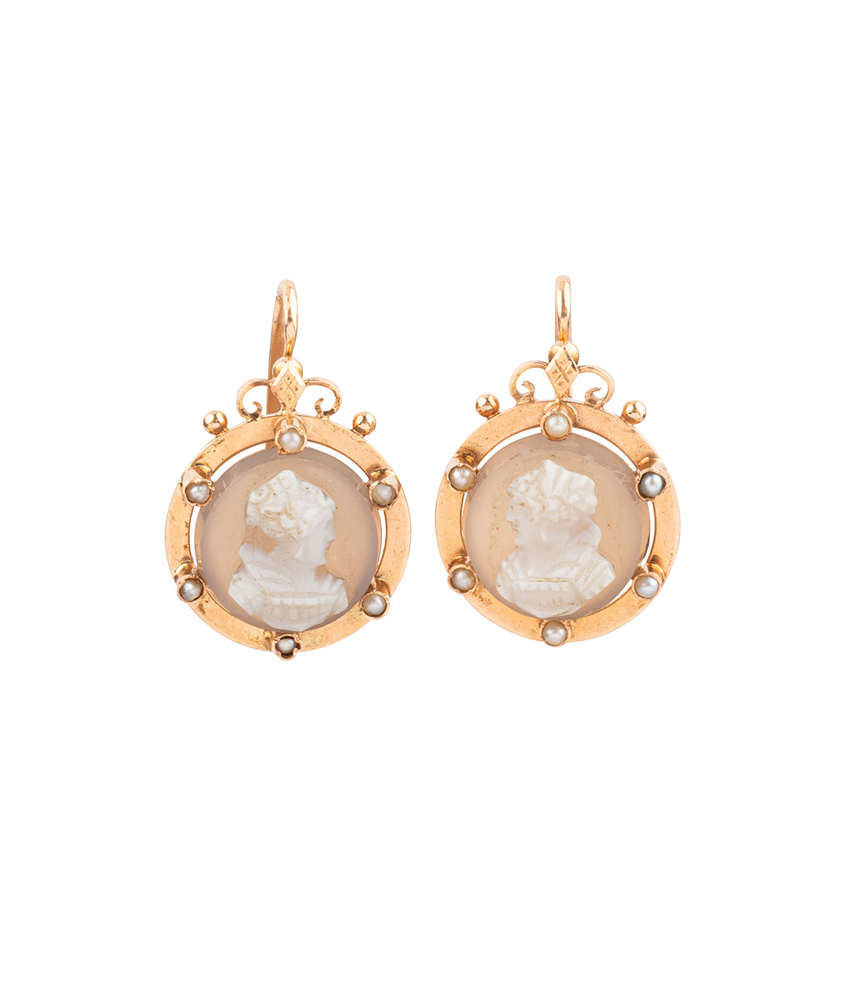 Antique-dormeuses-earrings-cameo-gold-Jolana-Caillou-Paris