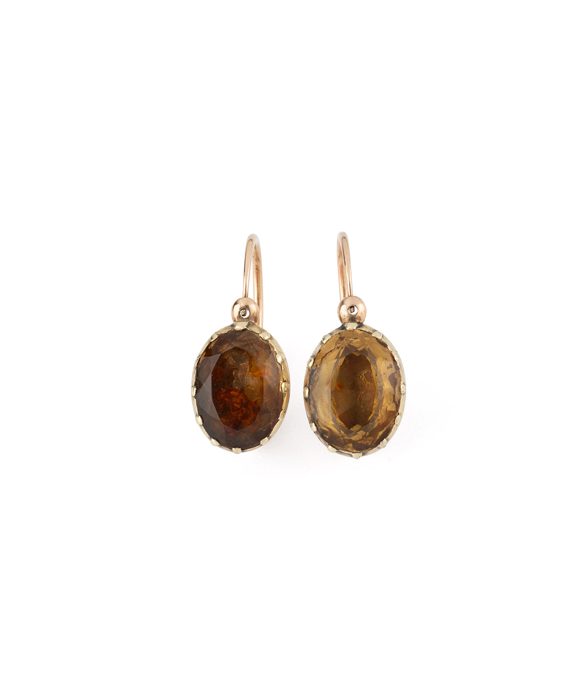 Antique earrings citrine "Juha" - Caillou Paris