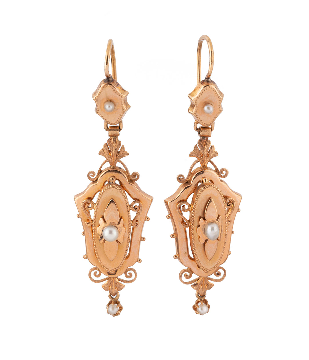 antique earrings gold and pearls "Ebba" - Caillou Paris