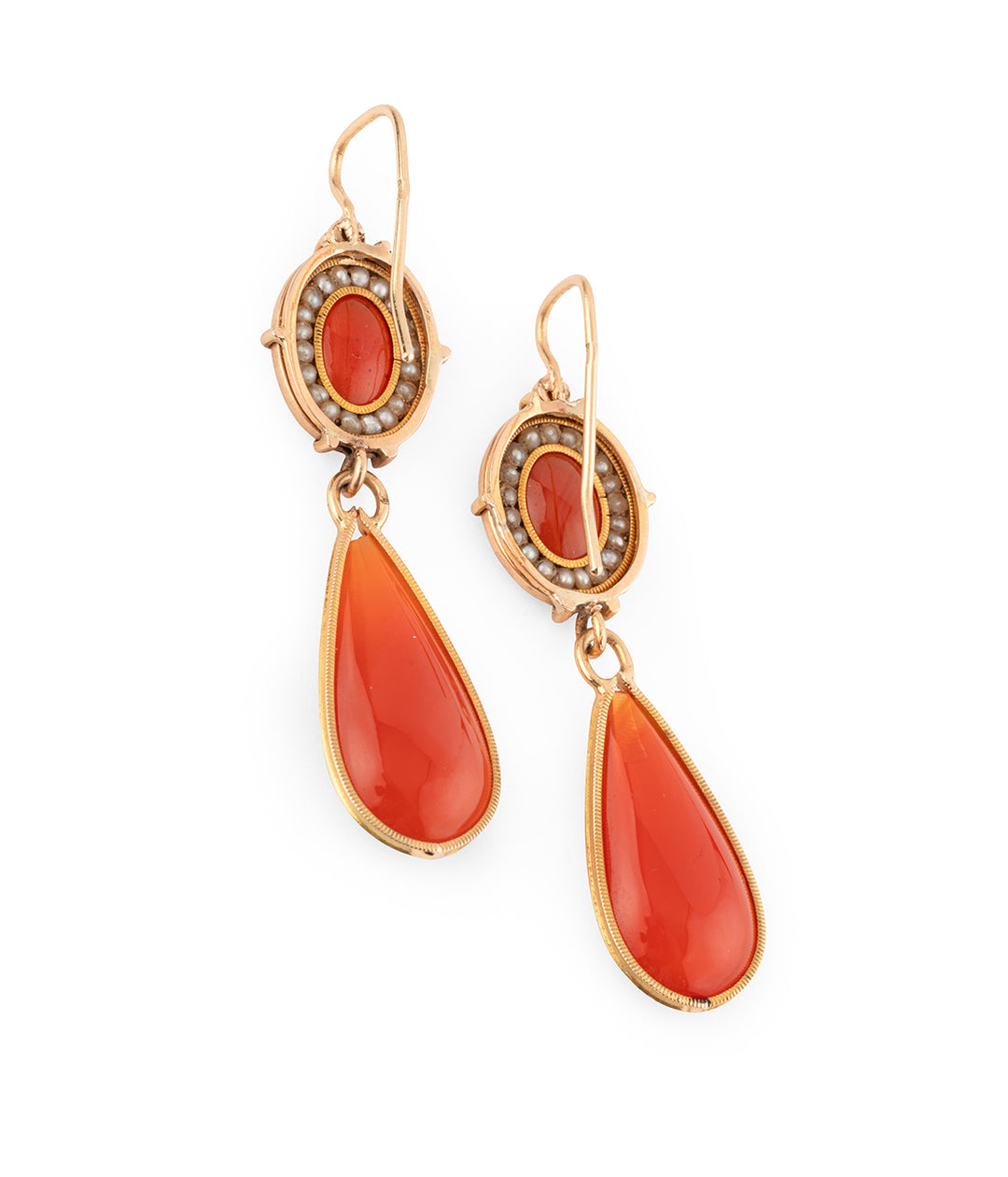 Antique-earrings-pearls-carnelian-18k-gold-Gengou-Caillou-Paris