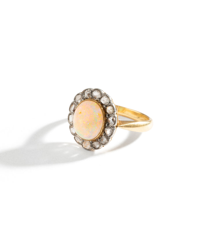 Antique engagement cluster opal ring Yannis - Caillou Paris