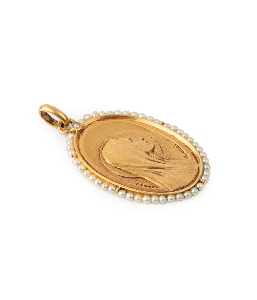 Antique-french-medal-VirginMary-Kristos